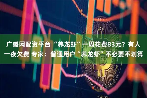广盛网配资平台 “养龙虾”一周花费83元？有人一夜欠费 专家：普通用户“养龙虾”不必要不划算