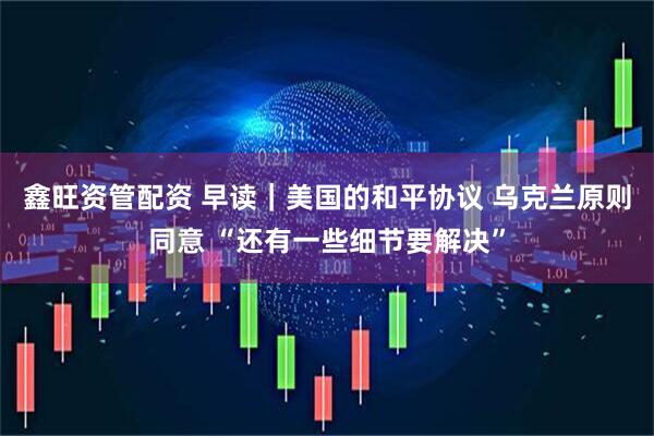 鑫旺资管配资 早读｜美国的和平协议 乌克兰原则同意 “还有一些细节要解决”